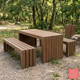 Taula de pícnic en plàstic 100% reciclat Coimbra